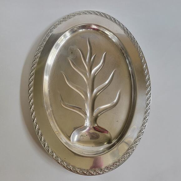 J.W. Rogers Spring Flower 2010 Silver Meat Platter 16.5" Oval Tray - Picture 1 of 9